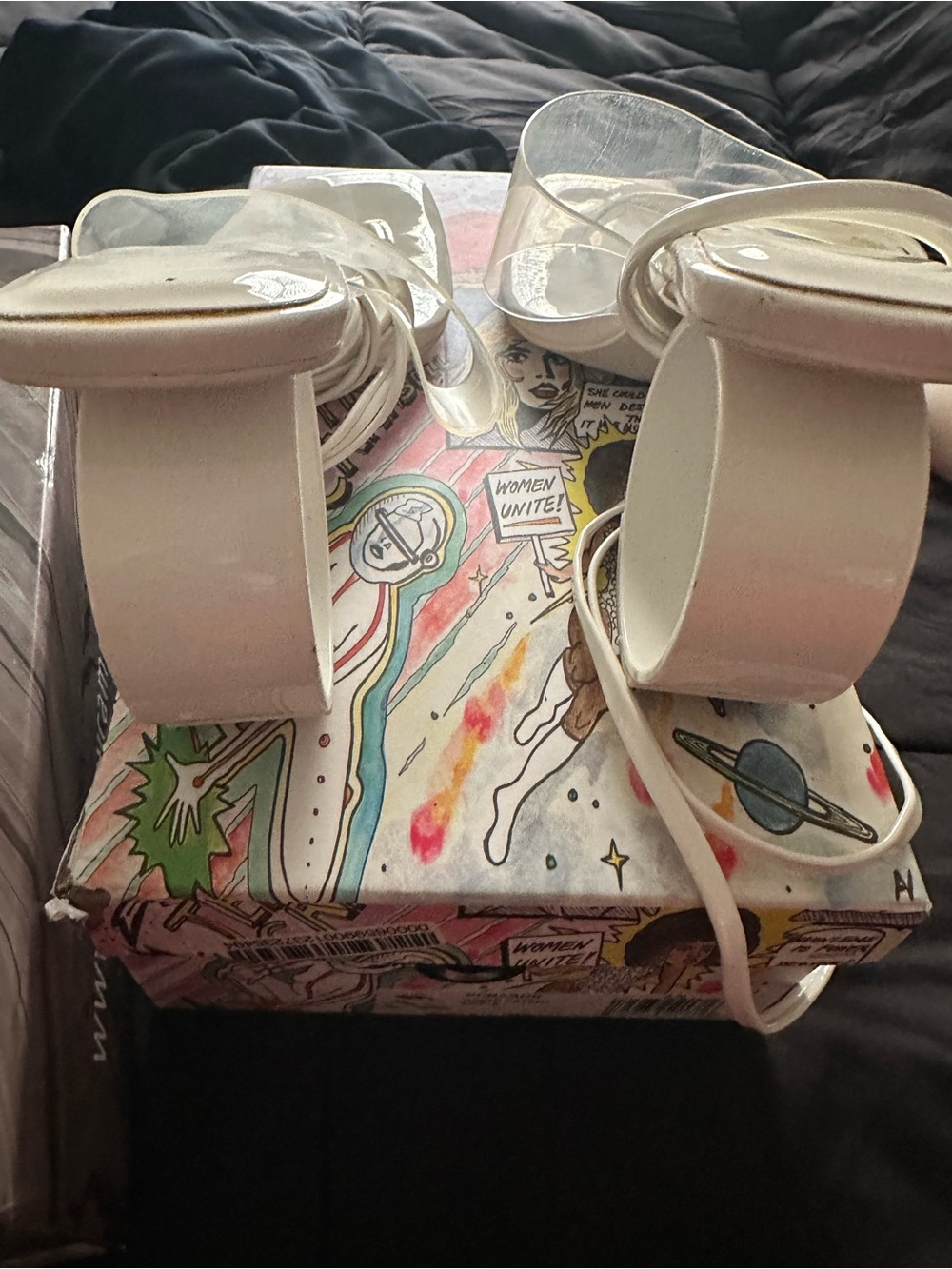Jeffrey Campbell White Strappy Toe-Loop Wrap Sandal - Picture 3 of 4